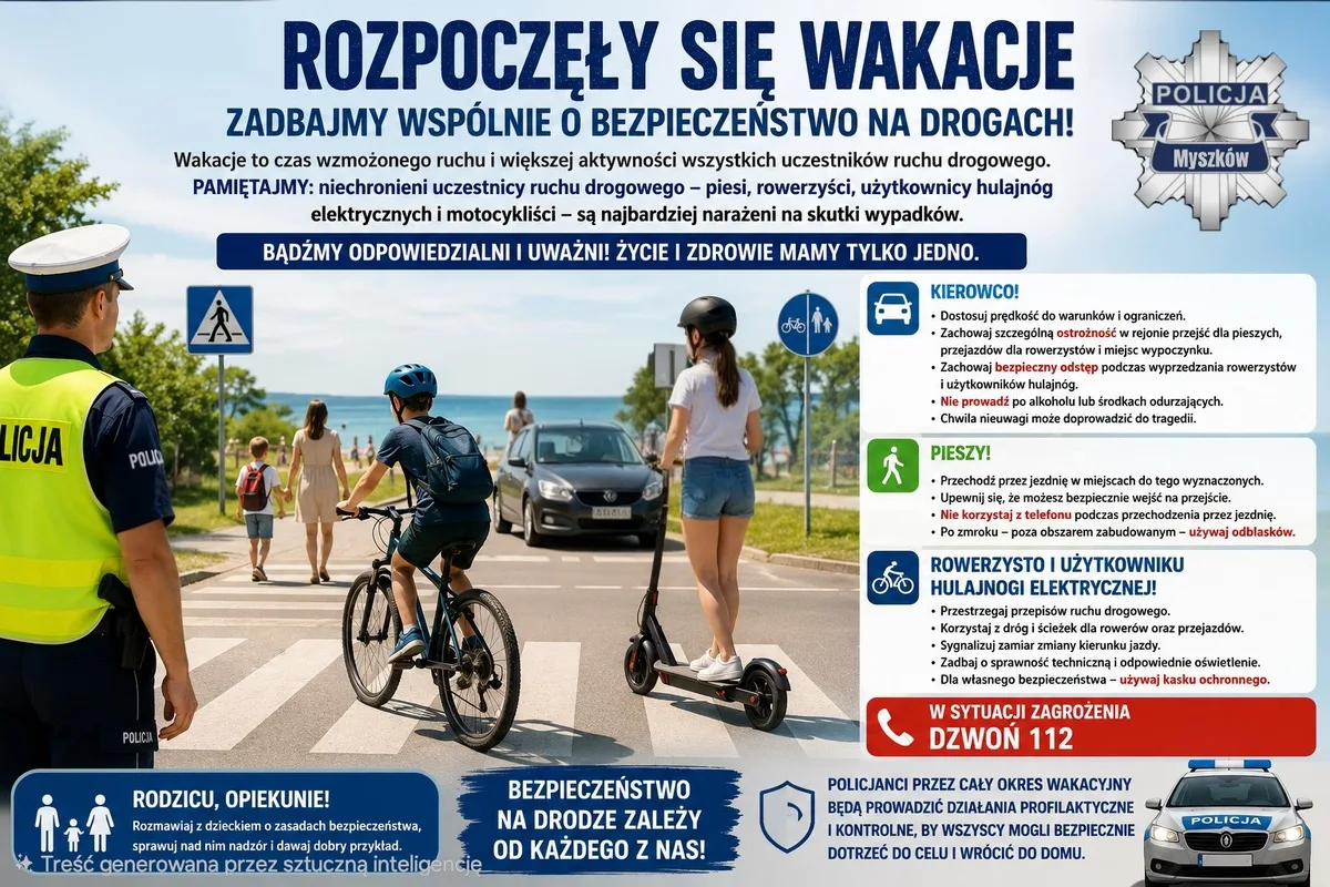 Wakacyjne bezpieczeństwo na drogach – wspólna odpowiedzialność