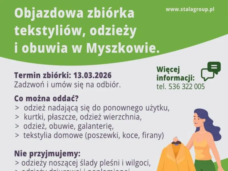 Mobilna zbiórka odzieży, tekstyliów i obuwia w Myszkowie