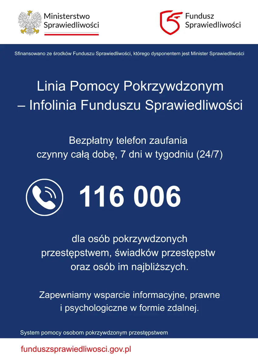 Ogólnopolska Linia Pomocy Pokrzywdzonym rozpoczęła działalność