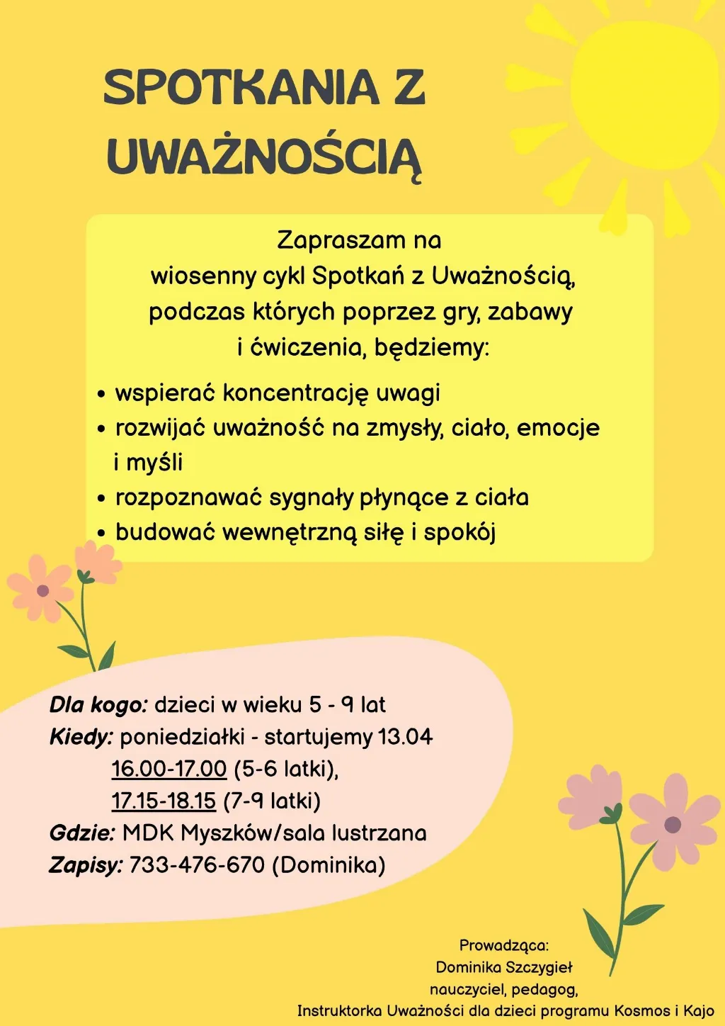 NOWY CYKL SPOTKAŃ Z UWAŻNOŚCIĄ