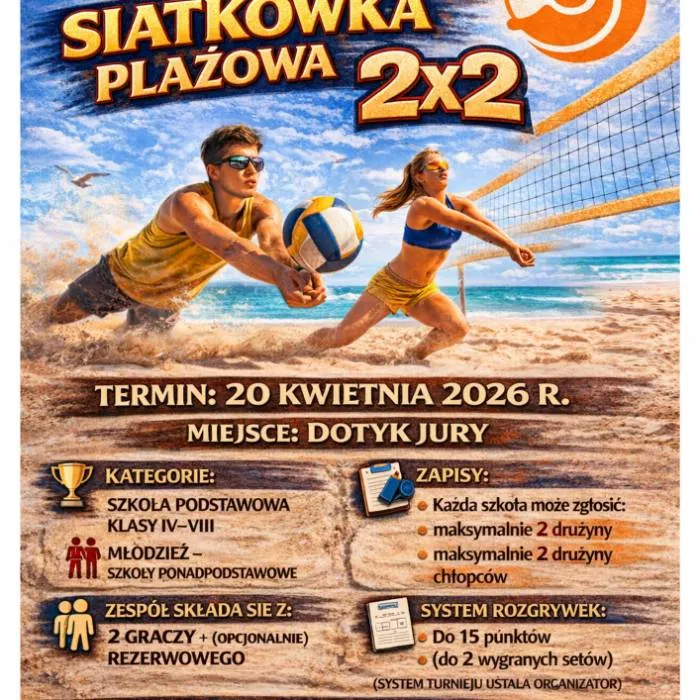 Turniej Siatkówki Plażowej w Powiecie – 20 Kwietnia 2026 r.