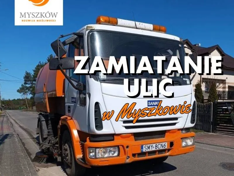 Mechaniczne zamiatanie ulic w Myszkowie